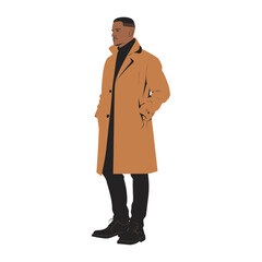 Wall Mural - A man wearing coat illustration clothing overcoat vector