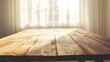 © Richafuji - Empty Wooden Table By Window With Sunlight