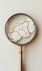 Poster - Close examination of dry flaky skin through a magnifying glass revealing intricate details in a well lit setting. Generative AI
