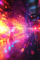 Canvas Print - abstract colorful data stream visualization
