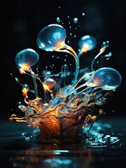 Wall Mural - abstract background with glowing lights