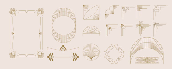 Wall Mural - vintage deco frame and border. abstract decoration element object