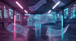 © Amanda - Dinheiro Digital Futurista com Hologramas e Criptomoedas