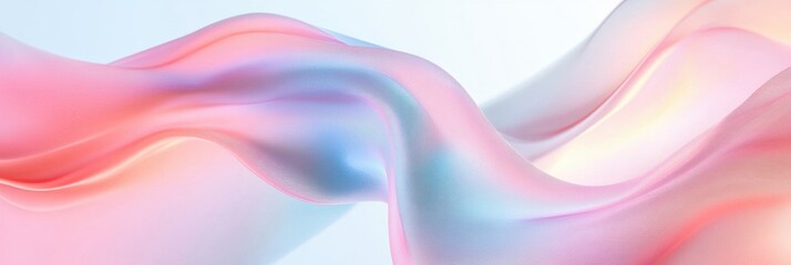Aufkleber - Flowing abstract lines embodying gentle spring breezes in pastel tones with serene atmosphere and ample space for text placement. Generative AI