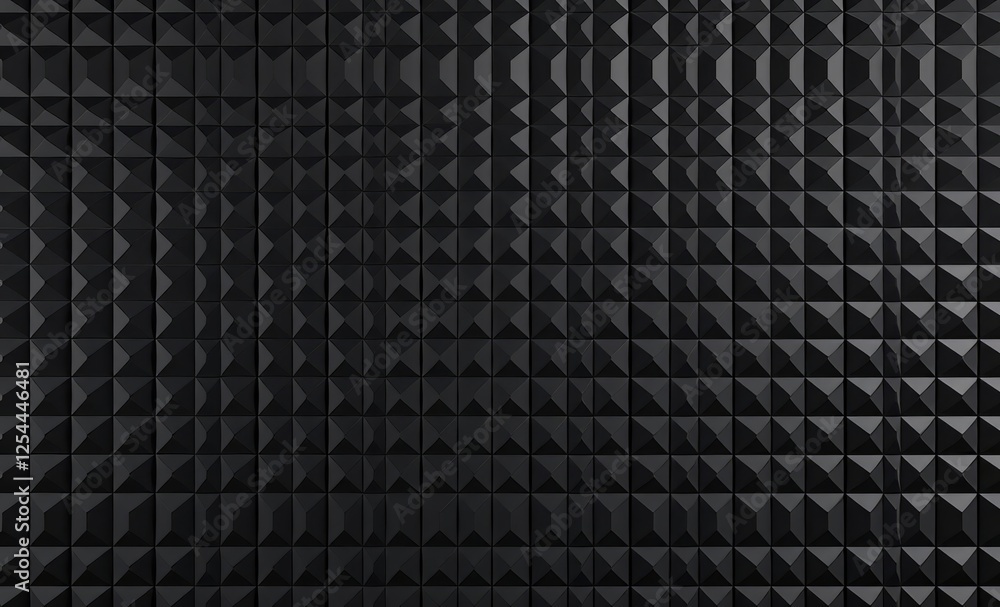Abstract dark wide black texture with geometric triangular 3d triangles ...