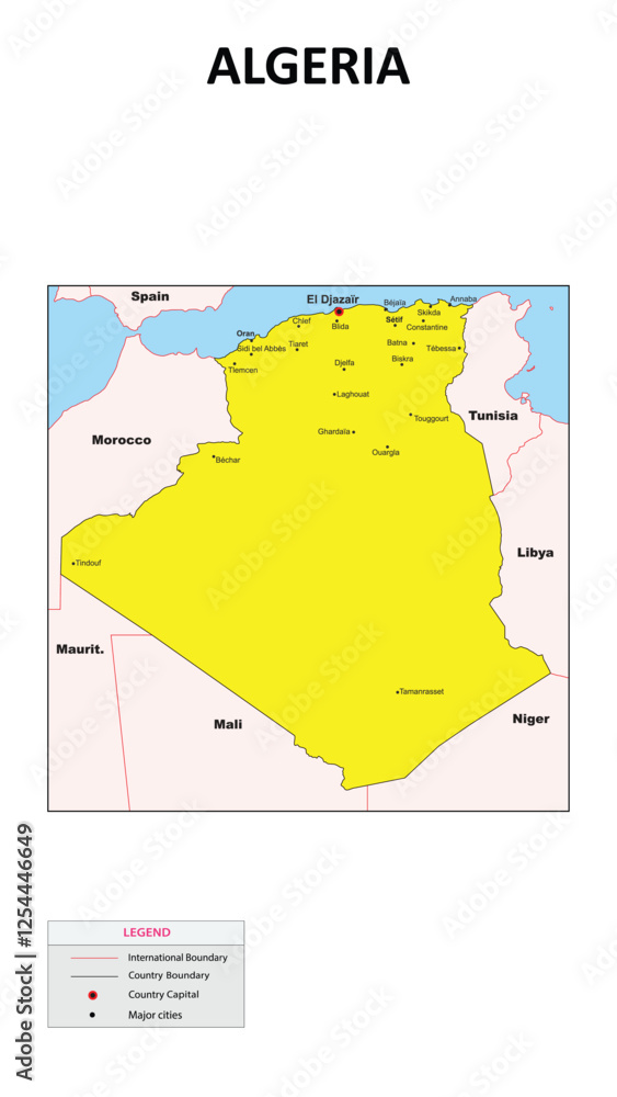Algeria Map Major Cities In Algeria Political Map Of Algeria With