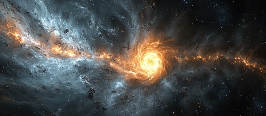 Wall Mural - Cosmic swirl nebula, space background, fiery vortex, galactic art