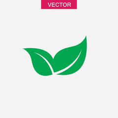 Wall Mural - green leaf, eco icon.vector flat trendy style illustration for web and app..eps
