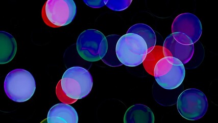 Poster - Colorful bokeh lights on a dark background, abstract art concept
