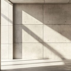 Aufkleber - Minimalist concrete texture background with sunlight casting shadows in a modern architectural space during the day. Generative AI