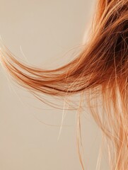 Poster - Close up view of a broken strand of hair revealing its texture and fragility. Generative AI