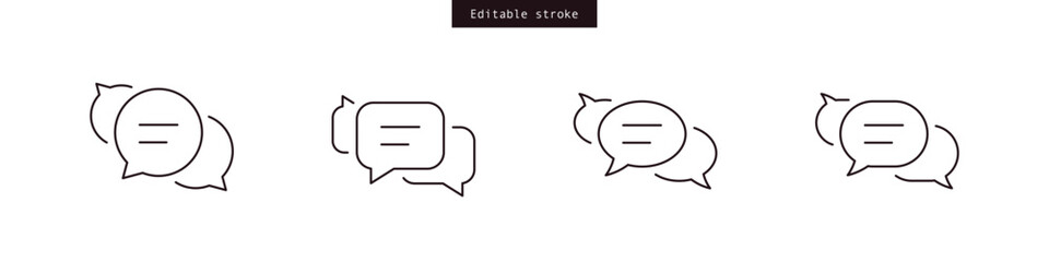 Leinwandbilder - Chat speech bubble icon symbol chat message icons - talk message Bubble chat speech text box icon , social media communication background concept. vector outline editable stroke