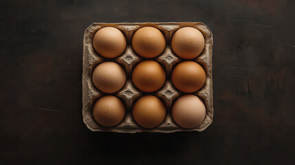 Wall Mural - Fresh eggs in carton, showcasing variety of colors and textures. This high detail photograph captures natural beauty of eggs, perfect for culinary or farm related themes