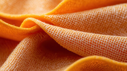 Poster - Soft orange fabric with textured weave, perfect for various designs and crafts. vibrant color adds warmth and character to any project