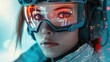 © MINHOO - A woman in a futuristic outfit with a pair of goggles on her face