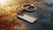 © Fenny - Blank metal keychain on textured surface