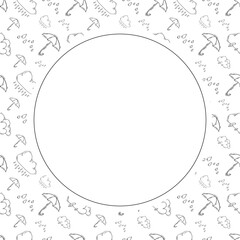 Wall Mural - weather frame. doodle weather circle frame. hand drawn weather frame background. weather background