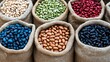 © ACE STEEL D - Assorted Beans in Burlap Sacks
