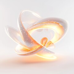 Wall Mural - abstract luminous swirl illustration with glowing particles and smooth curves against a light backgr