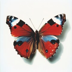 Wall Mural - Red butterfly photography insect white.