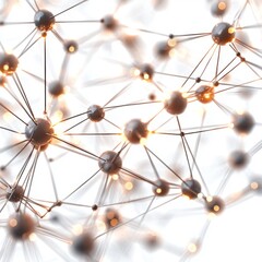 Wall Mural - abstract network structure with glowing nodes and connections, representing technology and scientifi