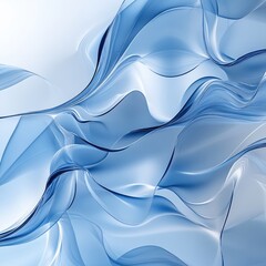 Aufkleber - Abstract blue wave design with smooth flowing lines and elegant curves creating a modern art