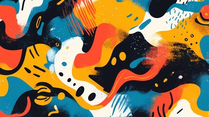 Fototapete - Vivid abstract art with bold colors and dynamic shapes creating a modern artistic expression