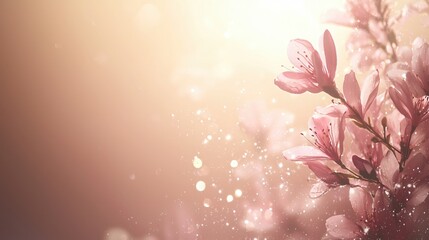 Aufkleber - Delicate pink azalea blossoms in soft light with bokeh for a dreamy spring background