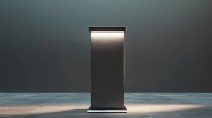 Poster - Minimalist Illuminated Column Against a Dark Gray Backdrop Showcasing Modern Architectural Design