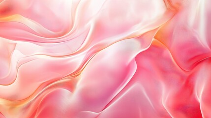 Aufkleber - Abstract waves of flowing fabric in shades of pink and peach creating a soft dreamy texture