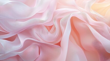 Aufkleber - Delicate pink fabric waves in soft light creating a dreamy and romantic abstract background