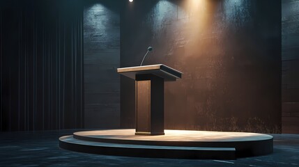 Aufkleber - Dramatic Podium Stage with Spotlight for Presentation Speech Conference or Ceremony Event