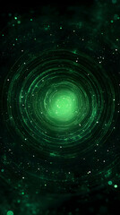 Wall Mural - abstract green spiral galaxy background illustration