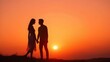 © The Phantom Studio - Romantic Silhouette of a Couple Holding Hands at Sunset.