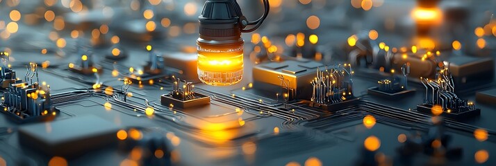 Fototapete - Glowing Neural Network Visualization Showcasing Futuristic and Machine Learning Technology
