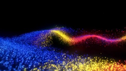 Wall Mural - colorful particle wave display
