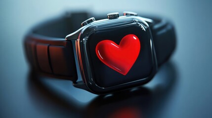 Poster - Smartwatch displaying a red heart.