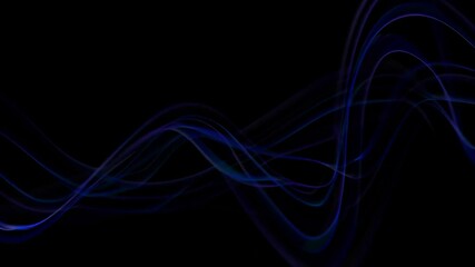 Poster - Abstract blue light waves on black background, digital art and technology concept