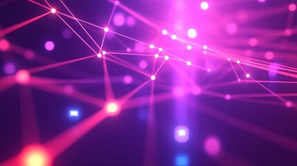 Business network, glowing nodes, teamwork, modern office digital