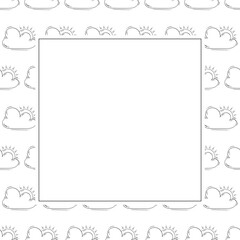 Wall Mural - weather frame. doodle weather square frame. hand drawn weather frame background. weather background