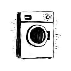 Canvas Print - Laundry appliance drye laundry drawing dryer.