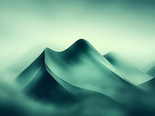 Wall Mural - Abstract Green Mountain Illustration