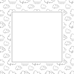 Wall Mural - weather frame. doodle weather square frame. hand drawn weather frame background. weather background