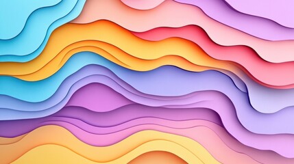 Wall Mural - Abstract Colorful Paper Waves Design