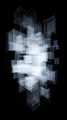 Wall Mural - Abstract 3D Cube Structure Illustration