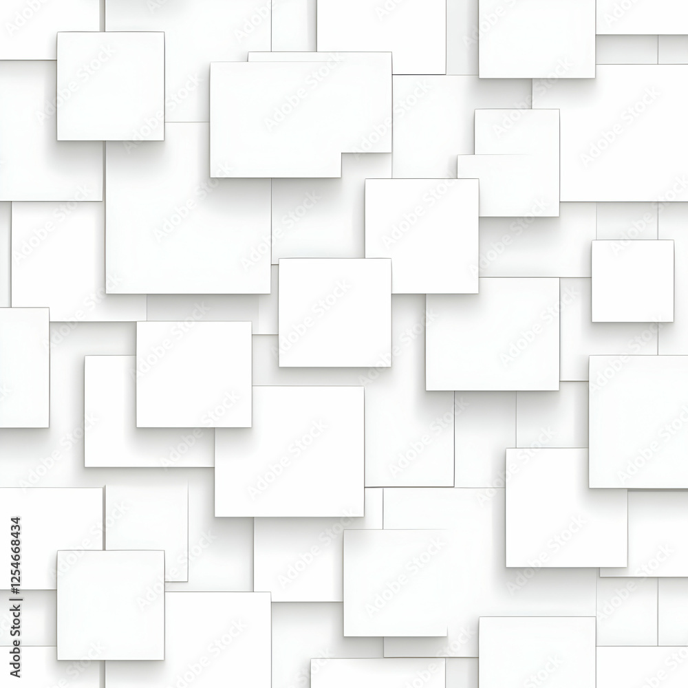 Abstract White Square 3D Background