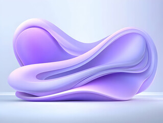 Wall Mural - Abstract 3D Purple Wave Background Illustration