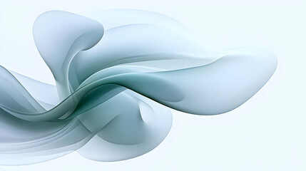 Wall Mural - Abstract Blue 3D Flowing Wave Illustration