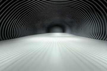 Sticker - Abstract 3D Tunnel Background, Gray and White