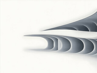 Wall Mural - Abstract 3D Architectural Rendering of Curved Walls